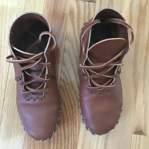 Beatrice Valenzuela / Ricardo Medina Lace Up Combinados Brown Leather Boots - Picture 4 of 9